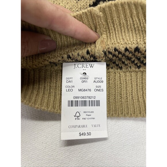 Jcrew Beanie Hat Leopard Print New With Tag - Picture 3 of 3